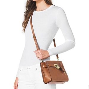 NWT Michael Kors Hamilton Traveler Luggage Messenger Leather Crossbody Handbag